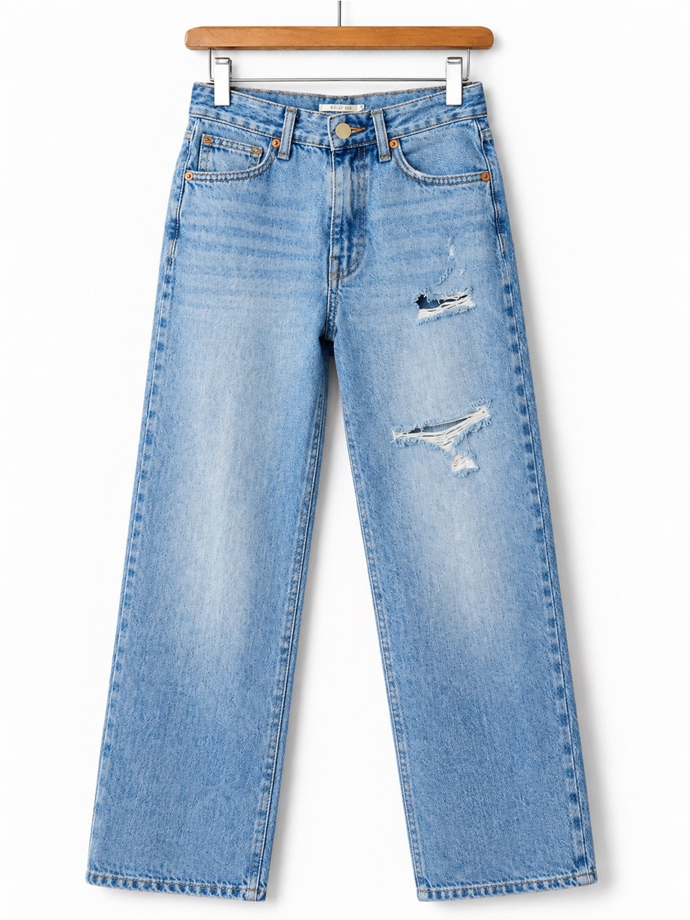 Levi's Baggy Dad Jeans W24 L30 High Rise Distressed Light Wash Denim
